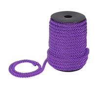 M METERXITY 22 Yards Twisted Rope Trim, 8mm/0.31" Dark Purple Soft Polyester Twisted Silk Rope Cord 3-Ply Decorative Cord for Gift Bag/DIY Crafts/Home Decor/Curtain Tieback