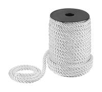M METERXITY 22 Yards Twisted Rope Trim, 8mm/0.31" White Soft Polyester Twisted Silk Rope Cord 3-Ply Decorative Cord for Gift Bag/DIY Crafts/Home Decor/Curtain Tieback