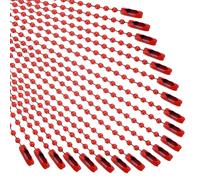 M METERXITY 220-Pack Ball Beads Chain, 4 in Metal Beaded Necklace Adjustable Keychain with Connectors for Jewelry Making/DIY Crafts/Hanging Decoration, Dog Tag Chain [Red]