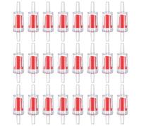 M METERXITY 24-Pack Aquarium Air Check Valve, Plastic One Way Non-Return Valves Air Valve Air Tubing Accessories Air Pump Accessories for 3/16" Airline Tubing Fish Tank [Clear Red]