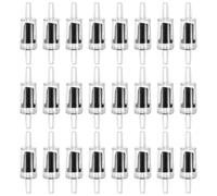 M METERXITY 24-Pack Aquarium Air Check Valve, Plastic One Way Non-Return Valves Air Valve Air Tubing Accessories Air Pump Accessories for 3/16" Airline Tubing Fish Tank [Clear Black]