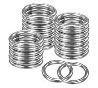 M METERXITY 24-Pack Dream Catcher Rings,1.2 Inch Stainless Steel Macrame Wreath Floral Round Rings Metal O Rings Hoop for DIY Wedding Wreath/Wall Hanging/Christmas/Camping Silver 0.16 Inch