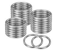 M METERXITY 24-Pack Dream Catcher Rings,1.6 Inch Stainless Steel Macrame Wreath Floral Round Rings Metal O Rings Hoop for DIY Wedding Wreath/Wall Hanging/Christmas/Camping Silver 0.16 Inch