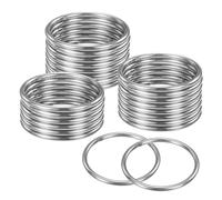 M METERXITY 24-Pack Dream Catcher Rings,2.4 Inch Stainless Steel Macrame Wreath Floral Round Rings Metal O Rings Hoop for DIY Wedding Wreath/Wall Hanging/Christmas/Camping Silver 0.16 Inch