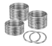 M METERXITY 24-Pack Dream Catcher Rings,2 Inch Stainless Steel Macrame Wreath Floral Round Rings Metal O Rings Hoop for DIY Wedding Wreath/Wall Hanging/Christmas/Camping Silver 0.16 Inch