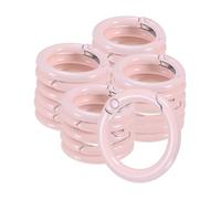 M METERXITY 24-Pack Metal Spring O Rings, 5/8" Zinc Alloy Keyring Buckle [Pale Pink]