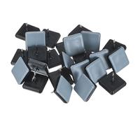 M METERXITY 24-Pack Nail on Furniture Sliders, 1 x 1" (25mm) PTFE Chair Sliders Glides Square Pads for Chair/Table, Furniture Movers Leg Floor Protectors [Grey]