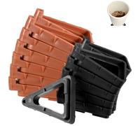 M METERXITY 24-Pack Plant Pot Feet for Outdoor Planters, 3.5 x 2.8 Inch Plastic Invisible Flower Pot Risers Toes for Indoor/Outdoor, Prevent Rotting on Wood [Brown, Black]