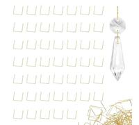 M METERXITY 240 Pack Double Cross Chandelier Crystal Hooks, 0.63 x 0.63 Inch Connector Clips Pins for Fasten Connecting Crystal DIY, Suncatcher, Chandelier, Ceiling Light Parts [Copper, Gold]