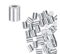 M METERXITY 25-Pack Aluminum Crimping Loop Sleeves, 1.5mm 1/16" Round Barrel Wire Rope Sleeves Cable Ferrule for Wire Rope/Cables Crimping Loop Sleeve