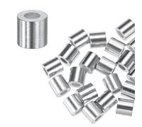 M METERXITY 25-Pack Aluminum Crimping Loop Sleeves, 2.5mm 3/32" Round Barrel Wire Rope Sleeves Cable Ferrule for Wire Rope/Cables Crimping Loop Sleeve