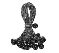 M METERXITY 25-Pack Ball Bungee Cords, High Elastic, 9in Black White | Canopy Tarp Tie Down, for Camping, Tent, Cargo Holding Wire Hoses, Patio Umbrellas, Shelter