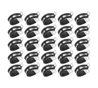 M METERXITY 25-Pack Cable Clamps, 1 Inch/ 25 mm 304 Stainless Steel Rubber Cushioned Insulated Cable Clamp R Shape Metal Holder for Tube/Wire/Pipe/Loop Installation