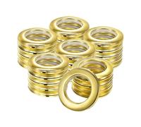 M METERXITY 25-Pack Curtain Grommets, 1-9/16"(40mm) Inner Diameter Plastic Curtain Rings Clip Eyelet Rings Nanoscale Low Noise Roman Ring for Windows/Fabric, Home Drapes Grommets [Gloss Gold]