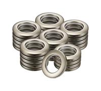 M METERXITY 25-Pack Curtain Grommets, 1-9/16"(40mm) Inner Diameter Plastic Curtain Rings Clip Eyelet Rings Nanoscale Low Noise Roman Ring for Windows/Fabric, Home Drapes Grommets [Coffee]
