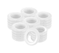 M METERXITY 25-Pack Curtain Grommets, 1-9/16"(40mm) Inner Diameter Plastic Curtain Rings Clip Eyelet Rings Nanoscale Low Noise Roman Ring for Windows/Fabric, Home Drapes Grommets [White]