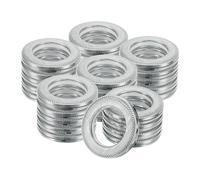 M METERXITY 25-Pack Curtain Grommets, 1-9/16"(4cm) Inner Diameter Plastic Curtain Rings Clip Eyelet Rings Nanoscale Low Noise Roman Ring for Windows/Fabric, Home Drapes Grommets [Mate Grey]