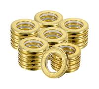 M METERXITY 25-Pack Curtain Grommets, 1-9/16"(4cm) Inner Diameter Plastic Curtain Rings Clip Eyelet Rings Nanoscale Low Noise Roman Ring for Windows/Fabric, Home Drapes Grommets [Gloss Gold]