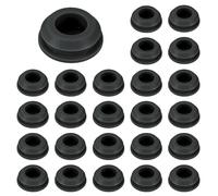M METERXITY 25-Pack Silicone Hole Plugs, Snap in Locking Hole Plugs for 12-13mm Hole, Round Hole Rubber Plug Kitchen Bulkheads Waterproof Sealing Plugs [Black]