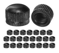 M METERXITY 25-Pack Threaded Cap Nuts, M6x11mm Screw Caps for Light Fixture, Female Knurled Knob Nut for Ceiling Light Cover Replacement/Decorative Lamp Parts, Acorn Screw Top [Matt Black]