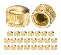 M METERXITY 25-Pack Threaded Cap Nuts, M6x11mm Screw Caps for Light Fixture, Female Knurled Knob Nut for Ceiling Light Cover Replacement/Decorative Lamp Parts, Acorn Screw Top [Bright Gold]
