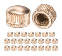 M METERXITY 25-Pack Threaded Cap Nuts, M6x11mm Screw Caps for Light Fixture, Female Knurled Knob Nut for Ceiling Light Cover Replacement/Decorative Lamp Parts, Acorn Screw Top [Gold Tone]