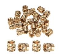 M METERXITY 25-Pack Threaded Inserts - M6 x 8mm L x 8mm OD Brass Heat Set Insert Nuts, for 3D Printing Components/Plastic Parts/Miniature Electronics Female Metric Knurled Nuts