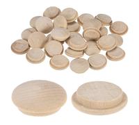 M METERXITY 25-Pack Wood Plugs for Screw Holes, 23 x 18mm Beech Button Wood Top Plugs for Furniture/Stair/Chair/Craft, Flat Head Decorative Wooden Cover