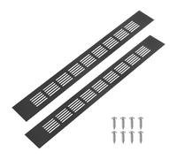 M METERXITY 2Pcs Door Vents 16x2In/400x50mm with 8 Screws [Black] | Interior Doors, Aluminum Alloy,Ventilation Grille for Cabinet,Wardrobe,Shoe Cabinet Rectangle Air Vent