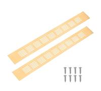 M METERXITY 2Pcs Door Vents 16x2In/400x50mm with 8 Screws [Brushed Gold] | Interior Doors, Aluminum Alloy,Ventilation Grille for Cabinet,Wardrobe,Shoe Cabinet Rectangle Air Vent