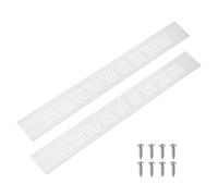 M METERXITY 2Pcs Door Vents 16x2In/400x50mm with 8 Screws [Silver] | Interior Doors, Aluminum Alloy,Ventilation Grille for Cabinet,Wardrobe,Shoe Cabinet Rectangle Air Vent