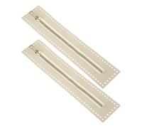 M METERXITY 2Pcs PU Leather Zipper, 10.6In Coil Frame Metal Close End Crochet Zippers with Holes for Sewing Handbag/DIY Purse/Clothing Making [Beige]