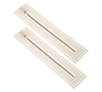 M METERXITY 2Pcs PU Leather Zipper, 10.6In Coil Frame Metal Close End Crochet Zippers with Holes for Sewing Handbag/DIY Purse/Clothing Making [White]