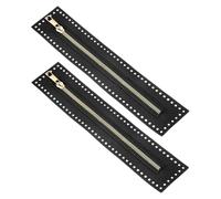 M METERXITY 2Pcs PU Leather Zipper, 10.6In Coil Frame Metal Close End Crochet Zippers with Holes for Sewing Handbag/DIY Purse/Clothing Making [Black]