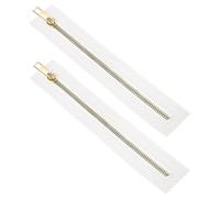 M METERXITY 2Pcs PU Leather Zipper, 9.25In Coil Frame Metal Close End Crochet Zippers with Holes for Sewing Handbag/DIY Purse/Clothing Making [White]