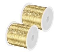 M METERXITY 2Roll 0.3mm Jewelry Wire, 28 Gauge 328FT Craft Wire Copper Beading Wire for Jewelry Making/Planting/Weaving/DIY Crafting, Soft Metal Wires [100M, Gold]