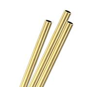 M METERXITY 3-Pack 200mm Brass Round Tube, 6mm OD 0.5mm Wall Thickness H62 Brass Seamless Tubing for Construction/Machining/DIY Crafting, Metal Straight Pipe [0.24x0.02x7.9IN]