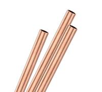 M METERXITY 3-Pack 200mm Copper Round Tube, 10mm OD 1mm Wall Thickness Copper Seamless Tubing for Construction/Machining/DIY Crafting, Metal Straight Pipe [0.39x0.04x7.87IN]