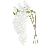 M METERXITY 3-Pack 3.18Feet White Silk Wisteria Hanging Flowers, 6 Branches Artificial Wisteria Flowers, Fake Wisteria for Wedding Decor, Party, Floor Vase, Balcony, Wall Decoration