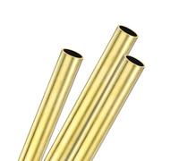 M METERXITY 3-Pack 300mm Brass Round Tube, 12mm OD 1mm Wall Thickness H62 Brass Seamless Tubing for Construction/Machining/DIY Crafting, Metal Straight Pipe [0.47x0.04x11.81IN]