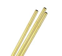 M METERXITY 3-Pack 300mm Brass Round Tube, 9mm OD 1mm Wall Thickness H65 Brass Seamless Tubing for Construction/Machining/DIY Crafting, Metal Straight Pipe [0.35x0.04x11.8IN]