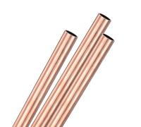 M METERXITY 3-Pack 300mm Copper Round Tube, 10mm OD 0.5mm Wall Thickness Copper Seamless Tubing for Construction/Machining/DIY Crafting, Metal Straight Pipe [0.39x0.02x12IN]
