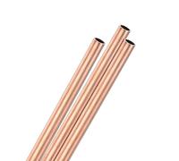 M METERXITY 3-Pack 300mm Copper Round Tube, 10mm OD 1mm Wall Thickness Copper Seamless Tubing for Construction/Machining/DIY Crafting, Metal Straight Pipe [0.39x0.04x12IN]
