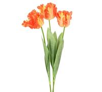 M METERXITY 3-Pack Artificial Parrot Tulip Flowers 27in, Orange