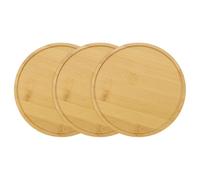 M METERXITY 3-Pack Bamboo Plant Saucer, 6.1 Inch OD Round Bamboo Tray Plant Plates for Flower/Succulent Pots, Planter Pot Tray [Natural Color]
