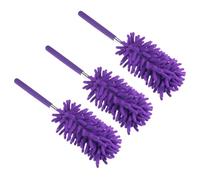 M METERXITY 3 Pack Chenille Cleaning Duster - 11 to 31 Inch Extendable Removable Brush, Apply to Furniture/Sofa/Display Box/Photo Albums (Purple)