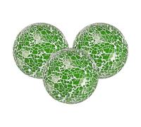 M METERXITY 3-Pack Decorative Ball for Bowls, 3 Inch Mosaic Glass Balls Decorative Glass Orbs for Home Decor/Dining Tables/Wedding Party/Coffee Table/Centerpiece Decor [Green]