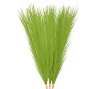 M METERXITY 3-Pack Faux Pampas Grass 17.7 Inch/45cm Small 7 Branches Fake Fluffy Pampas Grass Decor Pampas Grass Branches Vase Filler for Home/Wedding/Vase/Office/Party [Grass Green]