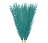 M METERXITY 3-Pack Faux Pampas Grass 17.7 Inch/45cm Small 7 Branches Fake Fluffy Pampas Grass Decor Pampas Grass Branches Vase Filler for Home/Wedding/Vase/Office/Party [Light Blue]