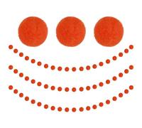 M METERXITY 3-Pack Felt Ball Garland, 6.6ft Orange Red Pom Pom Garland with 20 Balls for Party/Home/Christmas Tree/Birthday/Wedding/Festivals Decor, Felt Banner Wall Decoration [3cm Dia.]
